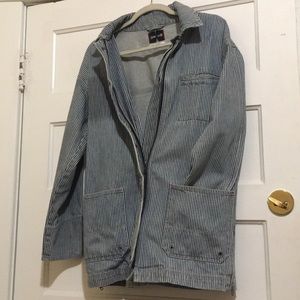 Pinstriped Duster Coat